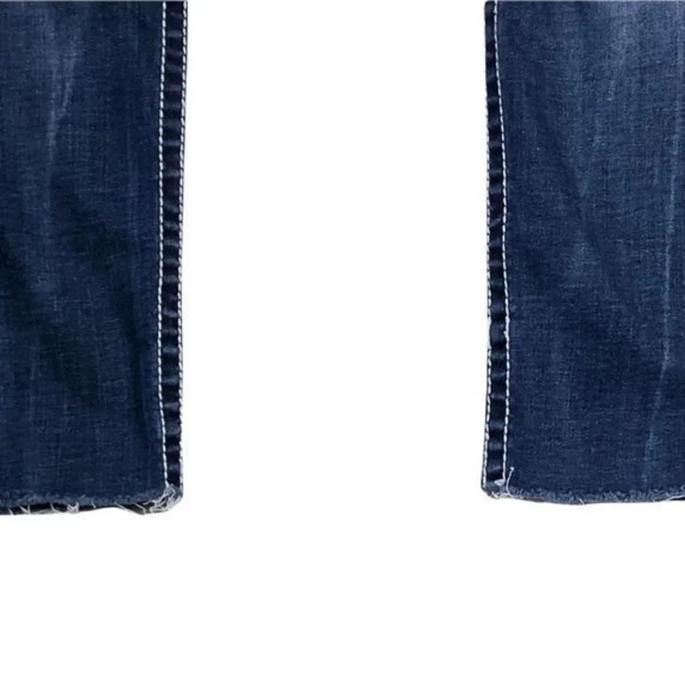 BKE Denim Sabrina Womens Cropped Capri Jeans Raw Hem Thick Stitch Size 27 - Picture 7 of 8